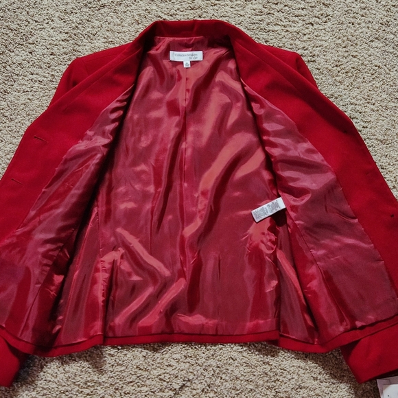 NWT Le Suit Separates Fire Red 3 Button Jacket Size 14 - Picture 3 of 16